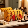 thumbnail image 4 of Quilted Makeup Bag, Small Sized Lightweight Fabric Cosmetic Pouch Multipurpose Toiletry Organizer for Women Travel Essentials and Beauty Accessories Storage, 4 of 5