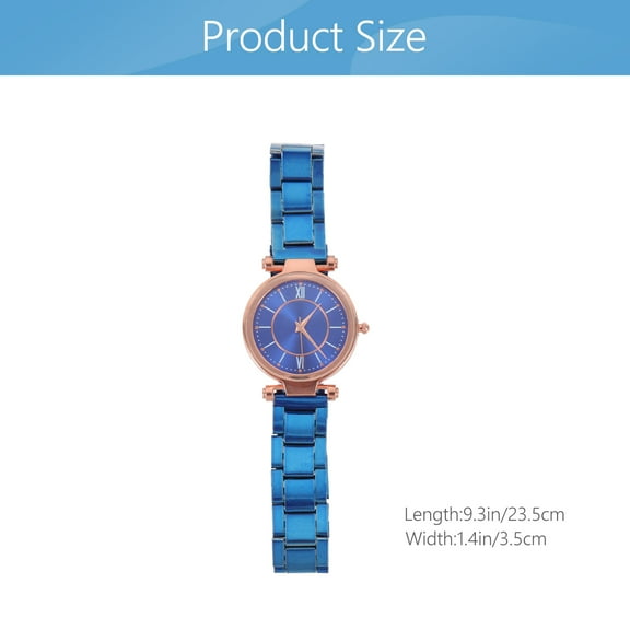 HAKIDZEL Luxury Ladies Wristwatch Blue Quartz Glass Women Valentine S Day 1Pack 0.3X1.4X9.2In