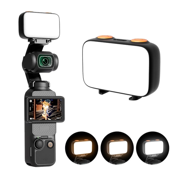 LED Fill Light for DJI OSMO Pocket 3, 800mAh Rechargeable Auxiliary LED Lighting with 6500K 3 Color Temperature and Levels Adjustable, DJI Pocket 3 Accessories Fill Light for Vlog Video Recording