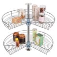 thumbnail image 1 of SortWise 28 Inch Pull Out Cabinet Organizer, Wire Revolving Cabinets Corner Shelf Lazy Susan, Adjusted Height 22.24"H to 30.7"H, Chrome, 1 of 8