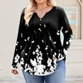 thumbnail image 4 of Stichou Long Sleeve Shirts for Women Plus Size V Neck Tops Pleated Button Casual Dressy Blouses 2025 Fashion Tunic Outfits Black 3XL, 4 of 4