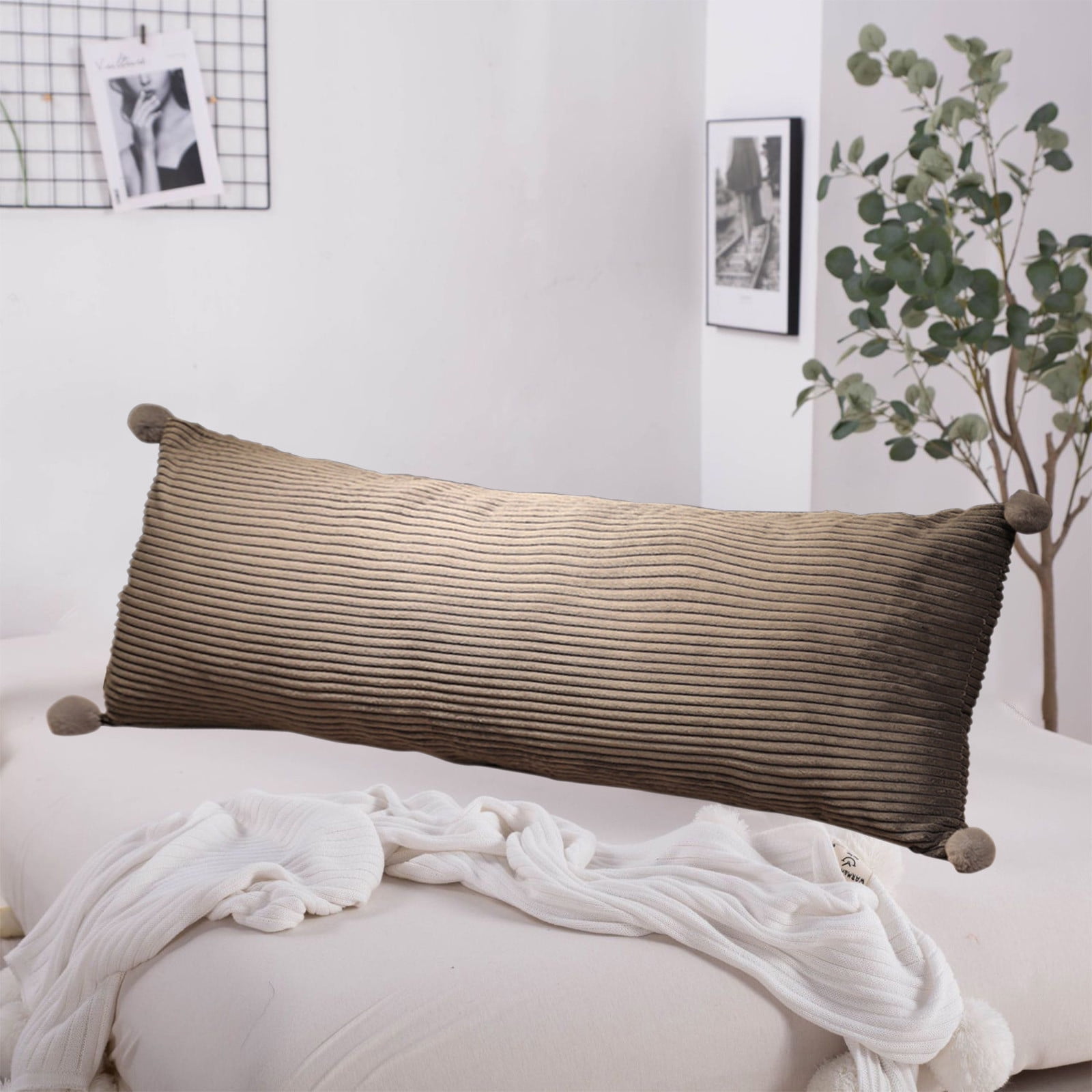 BGZLEU Body Pillow,Full Rayon Bamboo Fiber Pillow - Long Cuddle Size for Pregnancy, Side, & Stomach Sleepers,Foam Body Pillow for Side Sleeper,Huggable Long Body Pillow for Adults