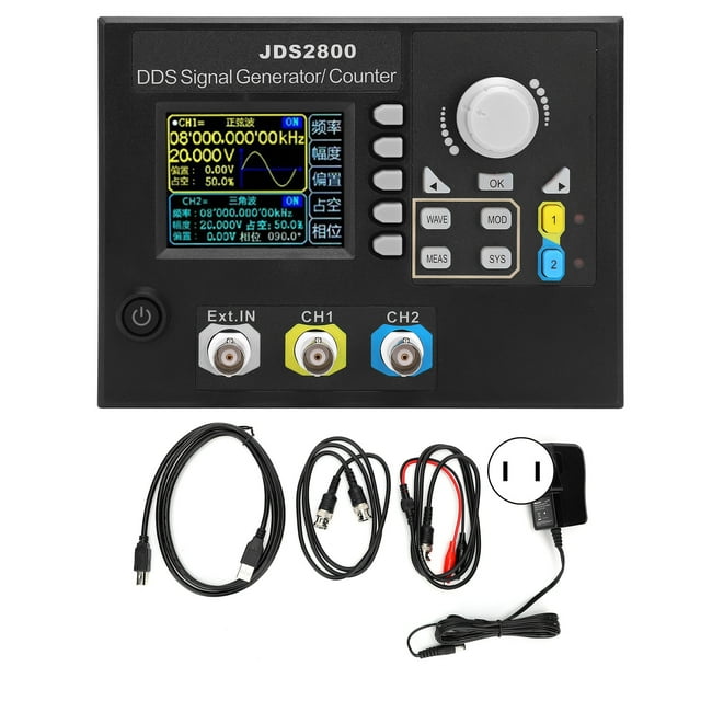 Digital Signal Source Signal Generator JDS2800-15MHz Function Signal Generator 2.4in LCD DDS Dual Channel Signal Source AC100-240V