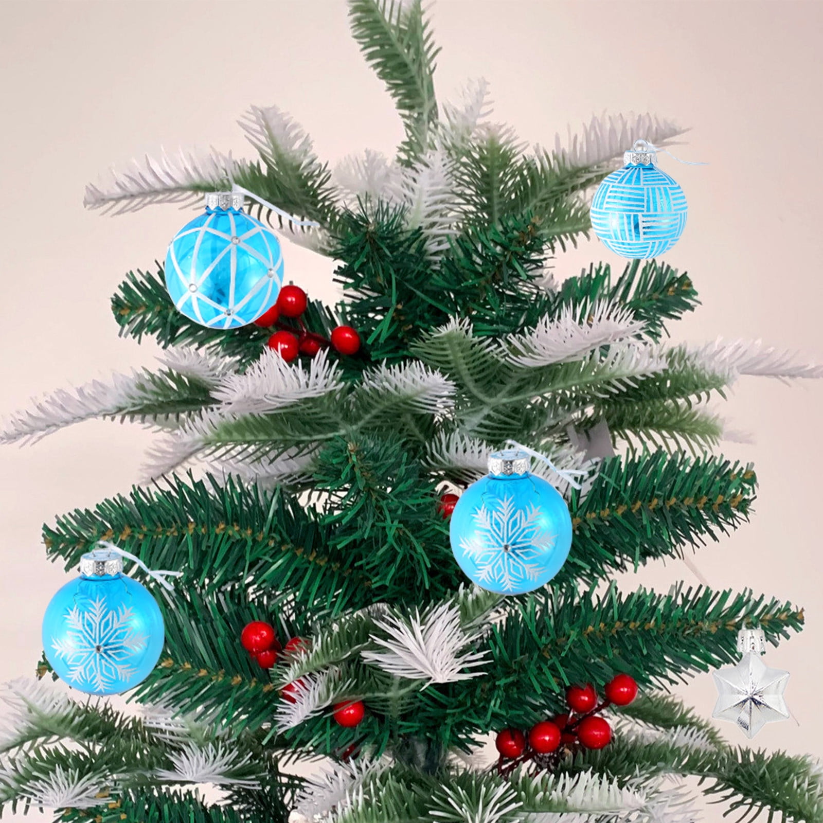Funtery Christmas Iridescent Plastic Ornaments Balls Set Clear Iridescent  Christmas Ornaments Fillable Ball Large Iridescent Ornaments for Holiday  Party Tree De… in 2023