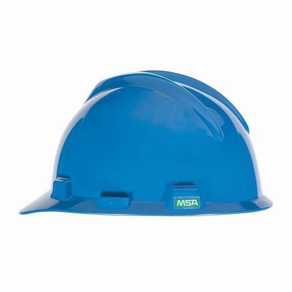 Hard Hat, V-Gard, Polyethylene, 4 Point Pinlock, Type 1, Class E, Blue