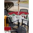 thumbnail image 4 of Outdoor Tablecloth with Umbrella Hole and Zipper, Red Christmas Snowman Square Table Cloth 54x54 Inch Waterproof Tablecloth, Xmas Snowflake Tree Winter Picnic Table Cover for Patio Camping, 4 of 7