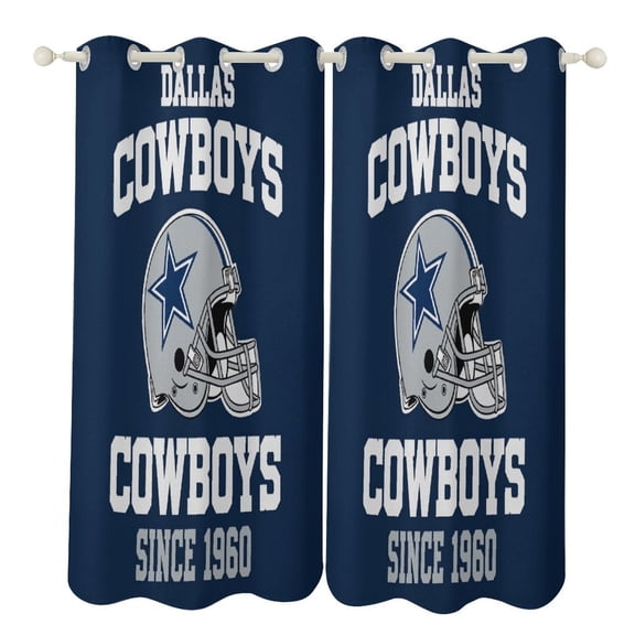 Football Cowboys Blackout Curtains Window Drapes Room Darkening Thermal Insulated Grommets Curtains for Living, Dining, Bedroom,2 Panels
