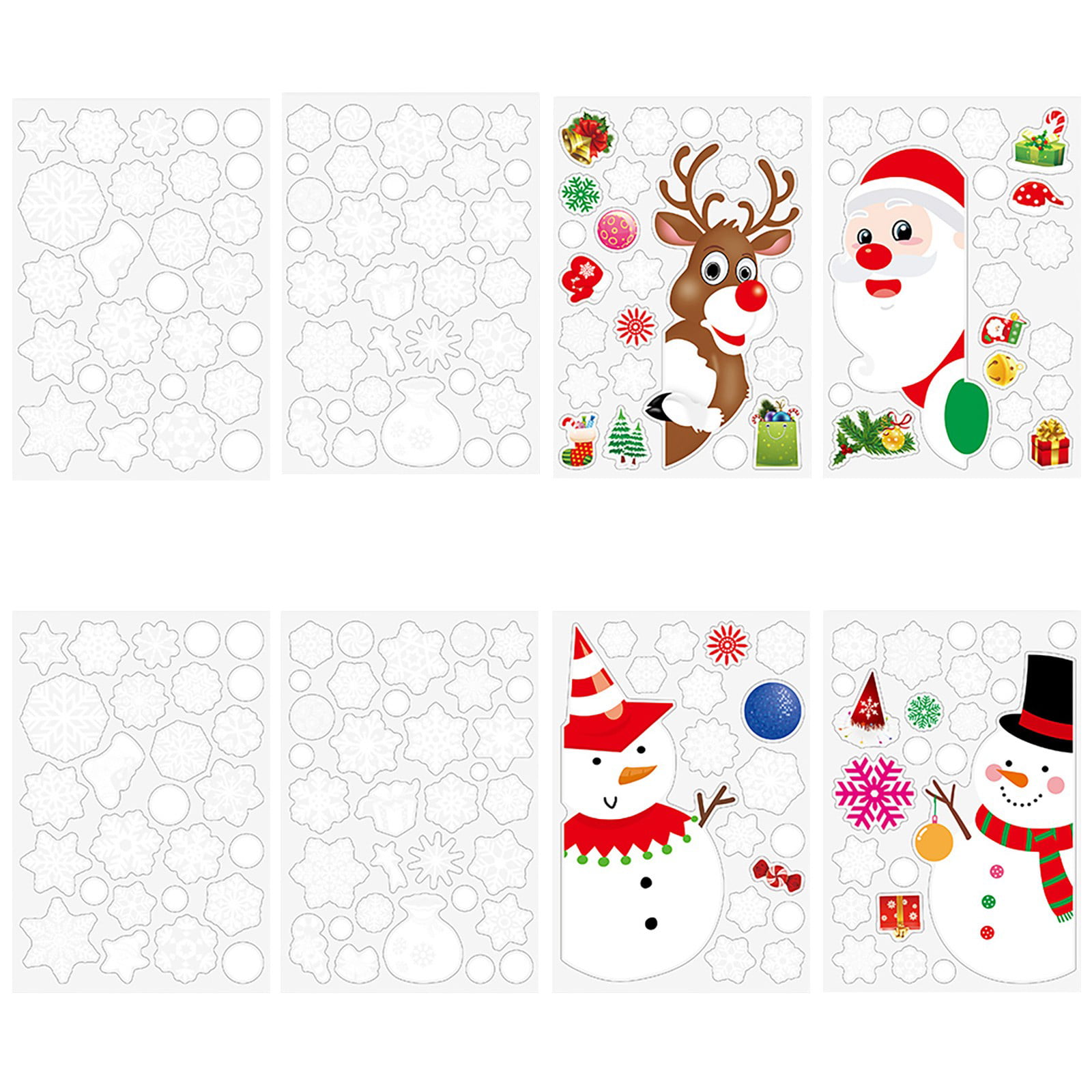 w Christmas GEL Sticker Window Clings ~ Snowflakes 15 ct 