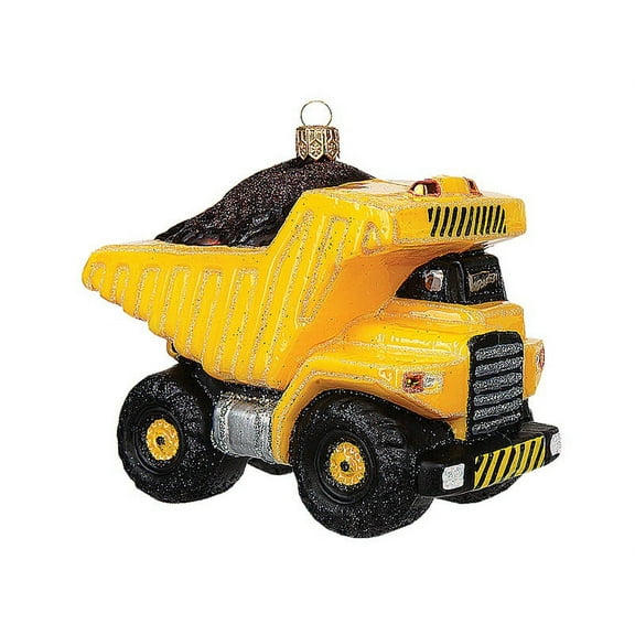 Dump Truck Construction Vehicle Polish Glass Christmas Ornament Tree Decoration
