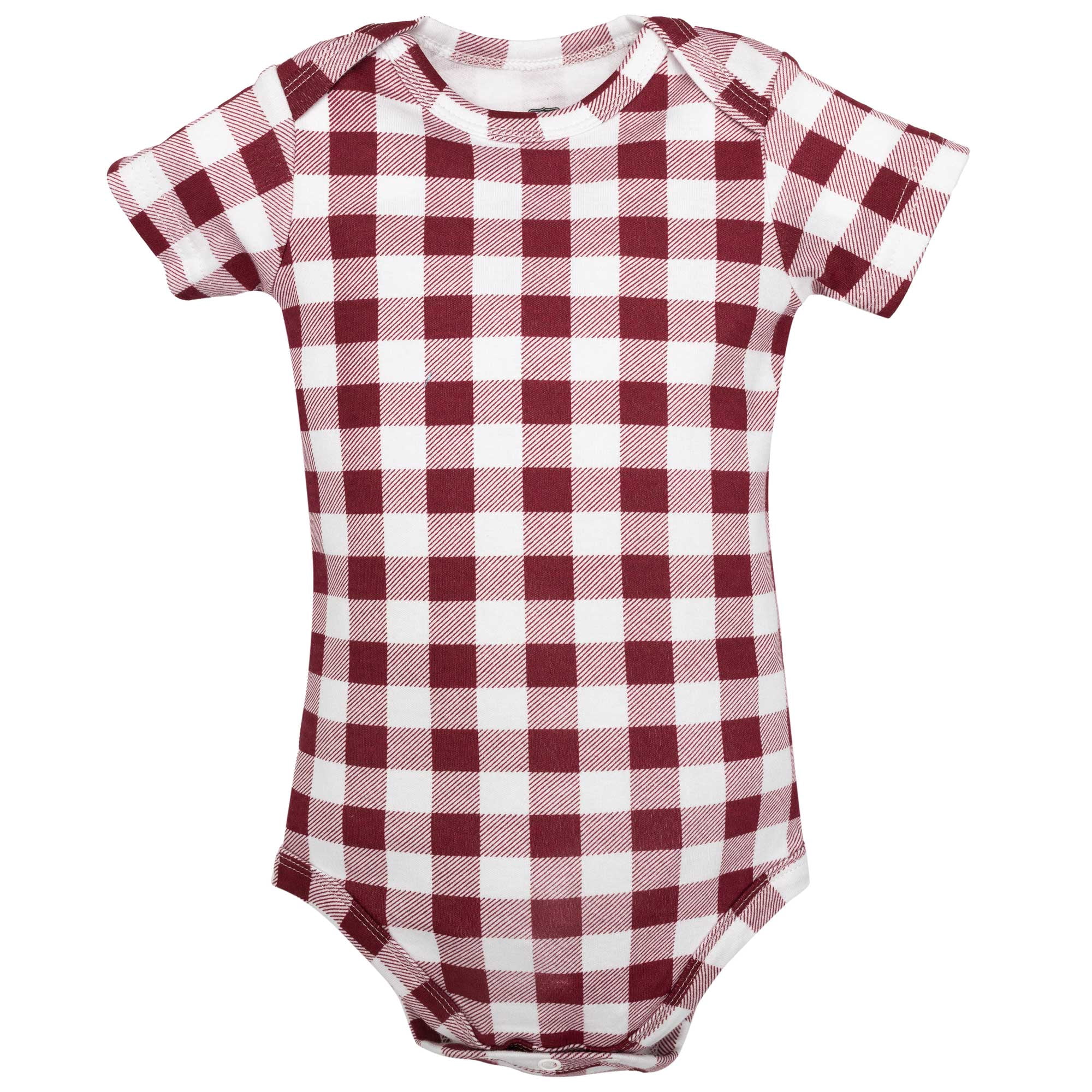 Hudson Baby Infant Boys Cotton Layette Set, Burgundy Tan Suspenders, 6-9 Months