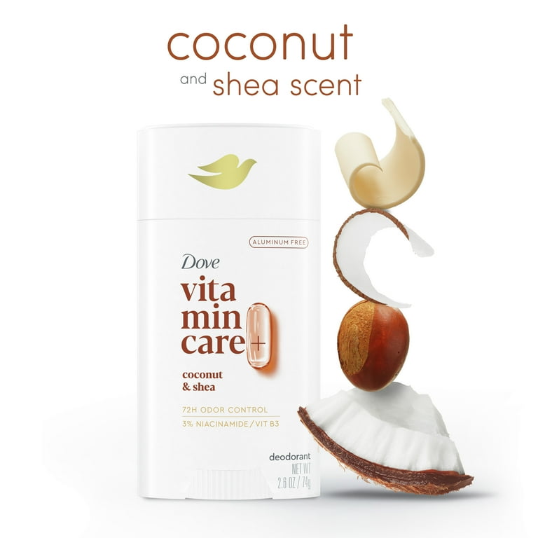 3個セット Dove ダヴ ビタミンケア+アルミニウムフリーVitaminCare+ Aluminum Free デオドラントスティック Deodorant Stick Coconut & Shea 2.6 oz Dove VitaminCare+ Deodorant Stick for Women, Coconut & Shea, 2.6