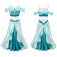 thumbnail image 2 of Tenues de Déguisement Princess pour Filles Aladdin Jasmine Halloween Cosplay Robe de Fantaisie, 2 of 8