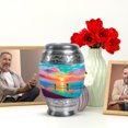 thumbnail image 6 of JAGASY Beach Mini Urn for Ashes Adult Male, Teal Keepsake Urns for Human Ashes for Women, Ocean Beach Sunset Orange Yellow Clouds Decorative Urns, Small Funeral Urn for Mother & Father, (3 Inch), 6 of 7