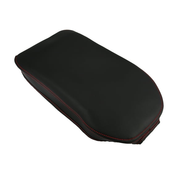 Black PU Leather Armrest Protector Cover Pads Replacement for Toyota RAV4 2019-2022 Red Stitches