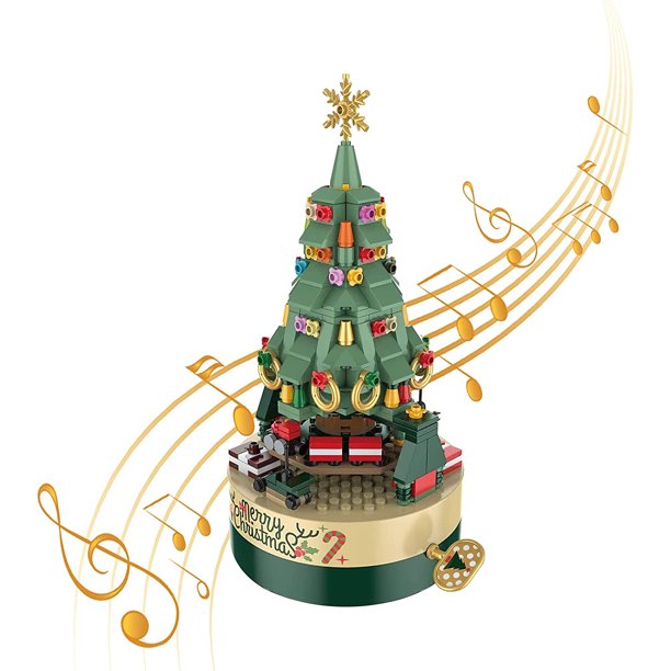 Christmas Tree DIY Building Blocks Music Box Movement for Children