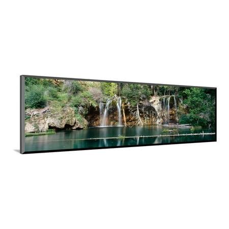 Waterfall in a forest, Hanging Lake, White River National Forest, Colorado, USA Wood Mounted Print Wall