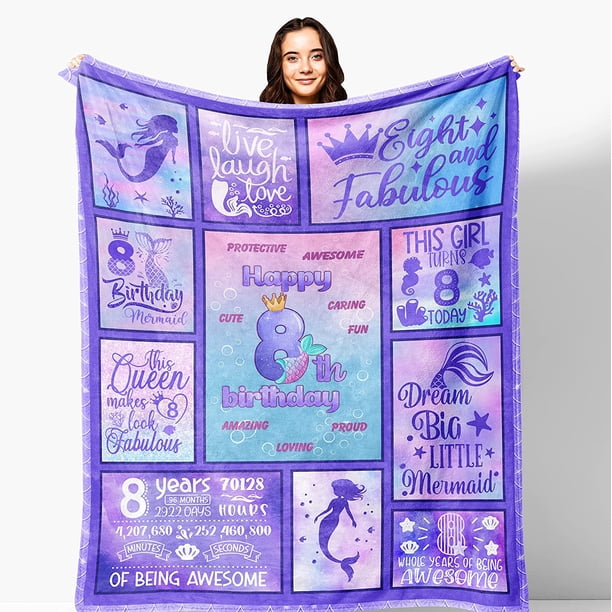LHSHID 9 Year Old Girl Gifts Birthday Gifts for 9 Year Old Girl Gifts for 9 Year Old Girls Blanket 9 Year Old Birthday Gifts for Daughter Granddaughter 9th Birthday Decorations for Girl 50x60in