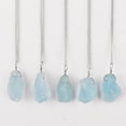 thumbnail image 2 of QNAVIC Natural Raw Aquamarine Rough Stone Handmade Dainty Pendant Necklace for Women, Healing Chakra Crystals, Birthstone Jewelry, Rhodium Plated 925 Sterling Silver 20 inch, Birthday Gift, 2 of 5