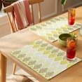 thumbnail image 4 of Yellow Boho Flowers Placemats Set of 12 Modern Luxurious Geometric Floral Place Mats Indoor Wipeable Table Mats Washable Cloth Dining Table Placemats for Kitchen Holiday Party Home Decor 13x19 Inch, 4 of 9