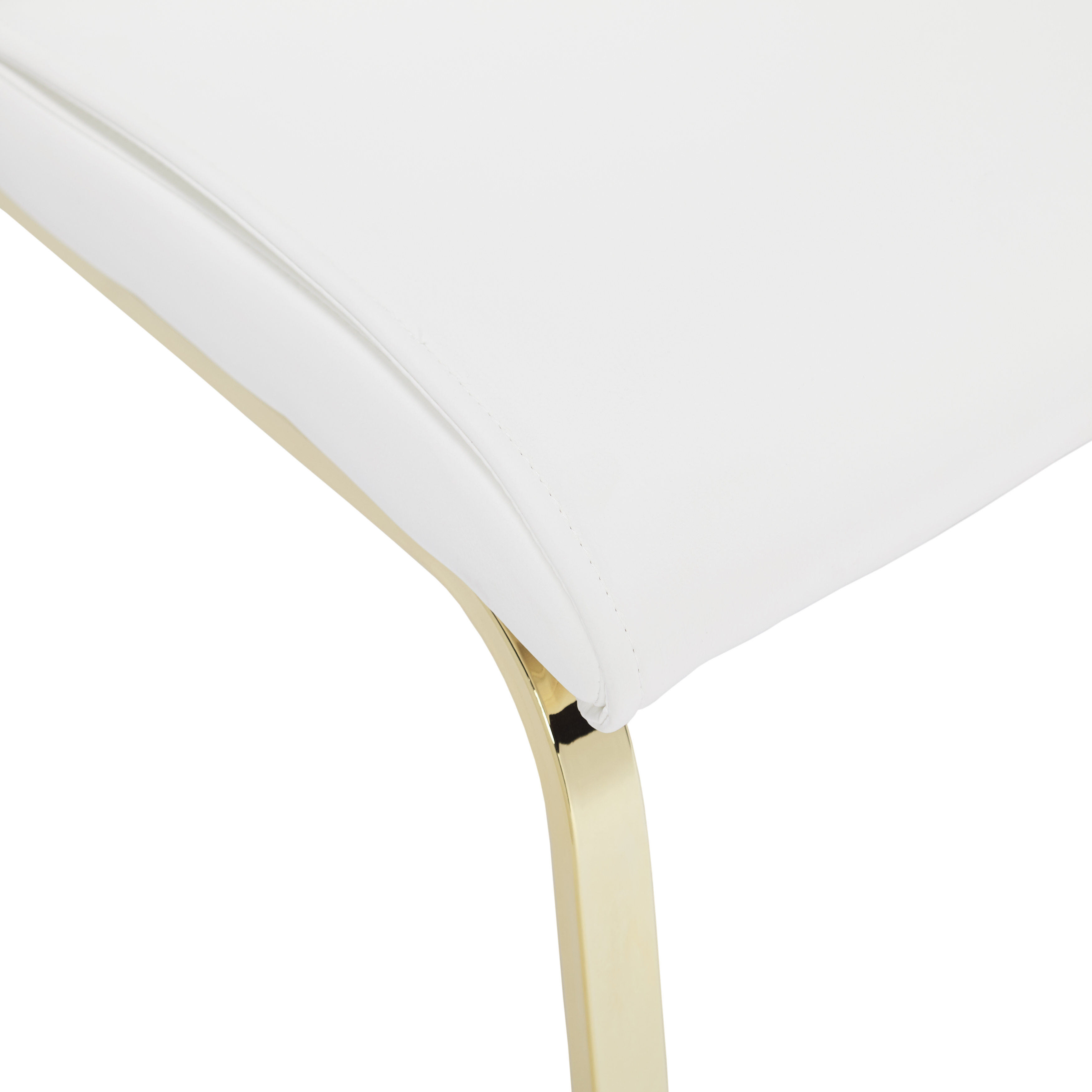 TMS Montrose Indoor Dining Chair, Set of 2, Gold/White Faux Leather