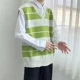 thumbnail image 2 of Chalecos de punto para hombres, ropa popular coreana, otoño e invierno, nuevos suéteres, moda para hombre, chaleco de cachemira original e informal, 2 of 5
