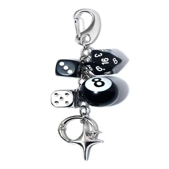 DESIGNICE 8 Ball Dice Bag Charm Keychain for Women Men Aesthetic Purse Handbag Backpack Car Charm Accessories