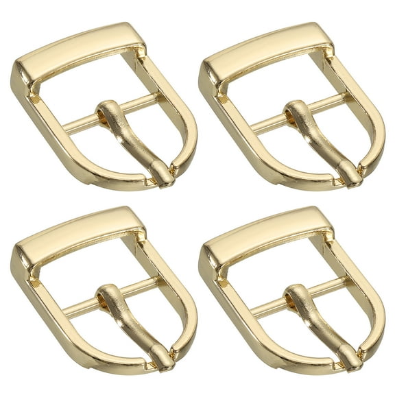 Uxcell 4Pack 0.67" Single Prong Belt Buckle Gold Center Bar Buckles for Belt, Gold
