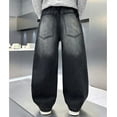 thumbnail image 6 of JLMSPLWG Cargo Denim Jeans Kids Harem Pants Boys Solid Color Baggy Grunge Denim Jean Toddler Irregular Y2k Sutures Hip Hop Jeans Kids Clothes 14-16, 6 of 8