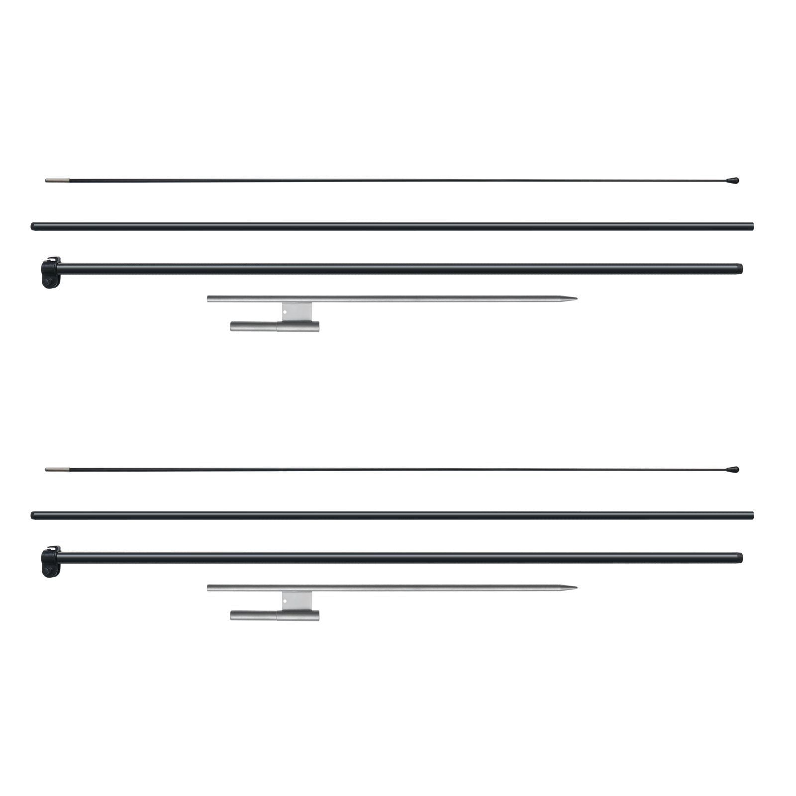 Feather Flag Pole Kit 2 Packs Swooper Flag Pole 12.7 ft with Ground Stakes