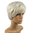 thumbnail image 4 of Perruque Femme Droite Fibre Mode Perruque Cheveux Blancs Courte Courte Perruque, 4 of 6