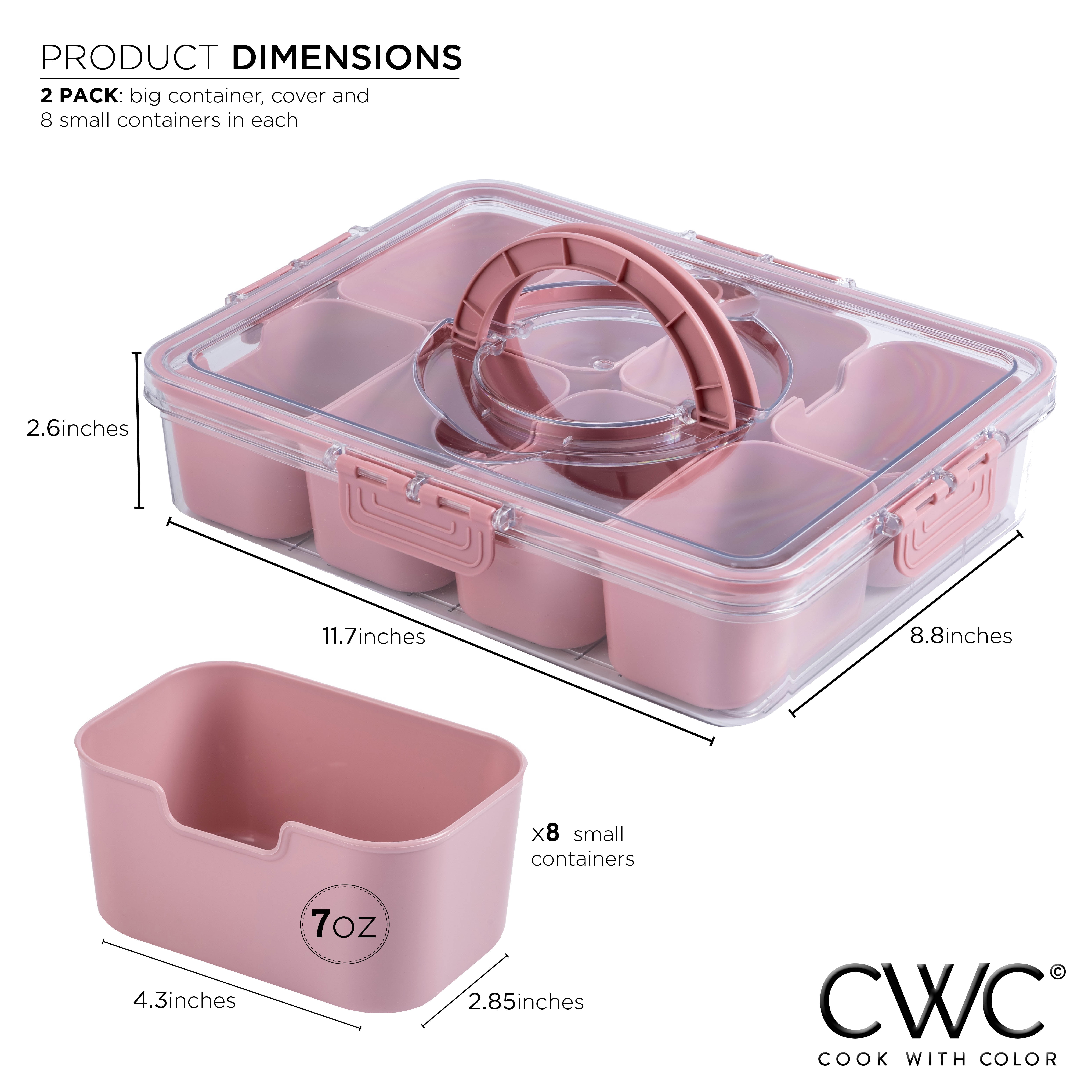 COOK WITH COLOR Snackle Box for Kids Lunch Box and Snack Container, Rose