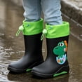 thumbnail image 2 of Otqutp Boys Girls Rain Boots Dinosaur Non-slip Waterproof Rubber Boots Adjustable Drawstring Cuff Outdoor Easy-On Rainboots, 2 of 4