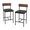 Brown, variant on Bar Stools Set of 2, with Back Metal Legs, Modern Upholstered Barstools for Kitchen Island, Cafe