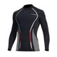 thumbnail image 2 of Traje de baño Cola suave para hombre camiseta de manga larga Natación buceo Surf negro, 2 of 5