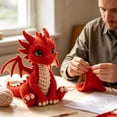 thumbnail image 6 of Hometravel Soft Knitted Cotton Dinosaur Plush Toy, Handmade Crochet Stuffed Animal Decor, Cute Knitted Dinosaur Figurine for Shelf, Bedroom, Gift Display, 6 of 6