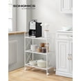 thumbnail image 2 of Estante de almacenamiento SONGMICS de metal de 3 niveles con ruedas de 60 cm de ancho, blanco, 2 of 7