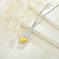 thumbnail image 4 of FJ Infinity Celtic Knot Necklace 925 Sterling Silver Heart Citrine Pendant Irish Good Luck November Birthstone Jewelry Gifts for Women, 4 of 8
