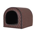 thumbnail image 1 of Casa de invierno para perros elástica para mascotas de 3 a 7 kg, uso doméstico, mascotas pequeñas y medianas Marrón, 1 of 8