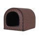 thumbnail image 1 of Casa cálida para perros y gatos, suministros elásticos resistentes a la abrasión para mascotas, perrera térmica para mascotas pequeñas y medianas de 3 Marrón, 1 of 8