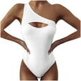 thumbnail image 1 of UPPADA One Shoulder Tankini Swimsuits for Women - Keyhole Bathing Suits Slimming Solid Swimwear Tummy Control Beachwear, 1 of 6