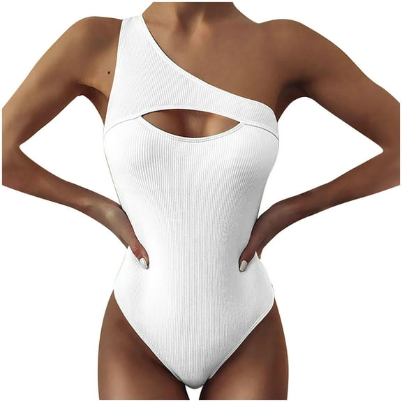 Babysbule Swimsuits for Women Clearance Women Solid Sexy Hollow Out One-Piece Bikini Push-Up Pad Swimwear Swimsuit Beachwear