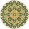 thumbnail image 1 of Ahgly Company Machine Washable Indoor Round Transitional Brown Gold Area Rugs, 4' Round, 1 of 7