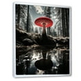thumbnail image 2 of Designart "Mushroom Serenity Red and Grey Whimsy I" Landscape & Nature Floater Framed Wall Art Print, 2 of 7