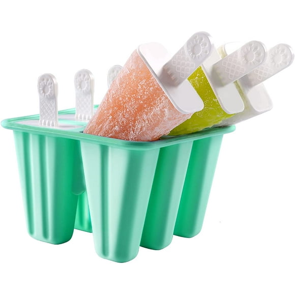 Ice Pop Molds with Sticks, Silicone Ice Pop Maker Easy Release, Reusable Ice Cream Molds with Ice Cream Recipe