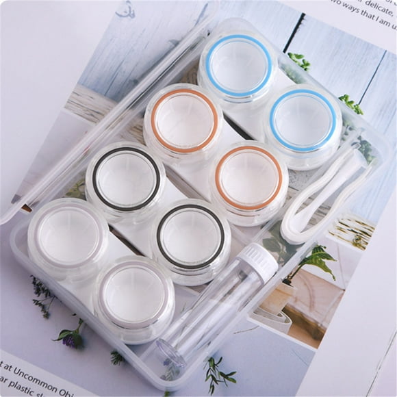 Agiferg 4 Pairs Of Portable And Practical Simple Contact Lens Case Travel Storage