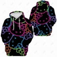 thumbnail image 4 of Chandail à Capuchon Ample à Imprimé Hello Kitty pour Femmes, style Collège, Chandail d'Été à Col Rond, Haut à Manches Longues avec Imprimé d'Ours Amusant HOEMLIN, 4 of 5