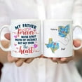 thumbnail image 4 of Personalized Long Distance Mug With Custom Name & State Father's Day Gift For Dad From Daughter Son Dad Coffee Mugs 11oz 15 oz My Father Forever Never Apart, 4 of 7