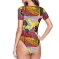 thumbnail image 4 of Easygdp Beautiful African Woman Women's One-Piece Swimsuit Slim Fit Crew Neck Bodysuit Athletic Swimwear with Concealed Buckle - X-Large, 4 of 9