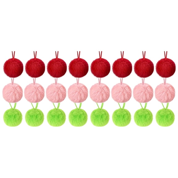 2026 Christmas Home Party Decoration 12PCS Christmas Ornaments 6cm Soft Ball Hanging Decorations With Rope Cute Fluff Ball Pendant For Christmas Tree Wreath Party Decor Christmas Celebration