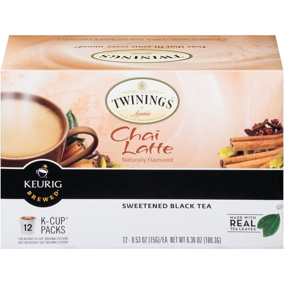 Twinings of London® Chai Latte Sweetened Black Tea 12 ct K-Cup® Pods 6.36 oz. Box